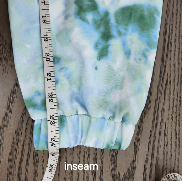 Zara Tie Dye Joggers Womens Small Blue Green Lightweight - Picture 9 of 10